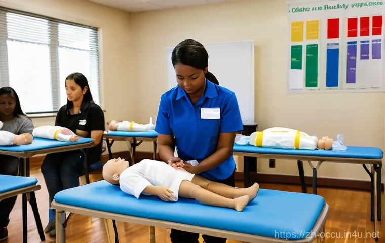 응급구조사 커뮤니티 활동 - **Prompt 1: Community First Aid Training Session**
    "A vibrant and diverse group of community mem...