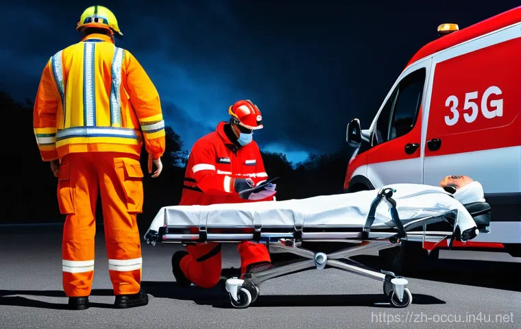 응급구조사와 초보자를 위한 가이드 - **Prompt 1: AI-Powered Roadside Emergency Response**
    A highly detailed, realistic image of an em...