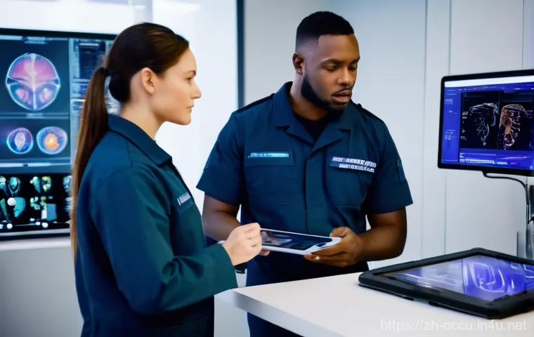 응급구조사 직무 기술서 작성법 - **Paramedic as a Crisis Manager and Empathic Communicator**
    A male paramedic, mid-30s, with a ca...