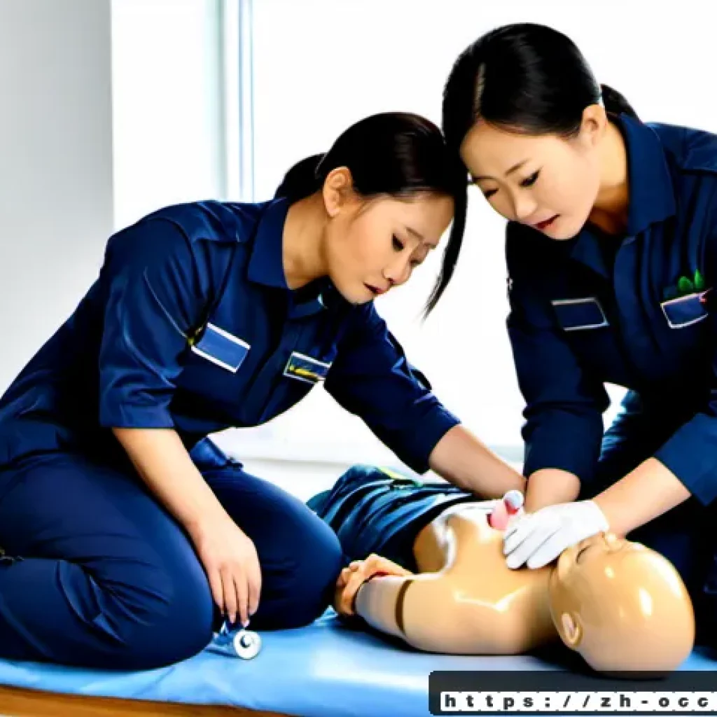 응급구조사와 대처 능력 개발 - Photorealistic emergency response training scene in a modern Chinese urban simulation center, a skil...